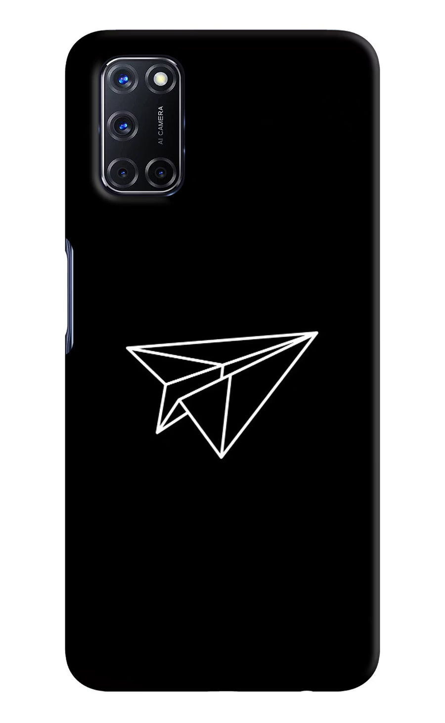 Paper Plane White Oppo A52 Back Cover, Hard case