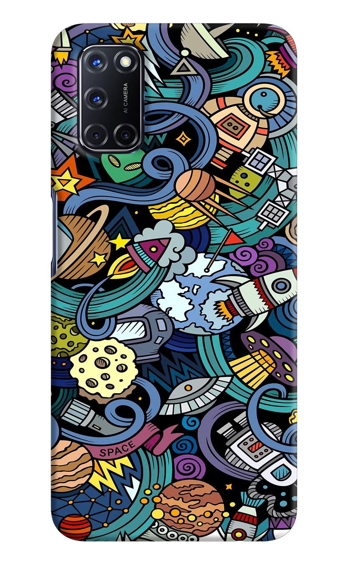 Space Abstract Oppo A52 Hard Case Back Cover by Casekaro
