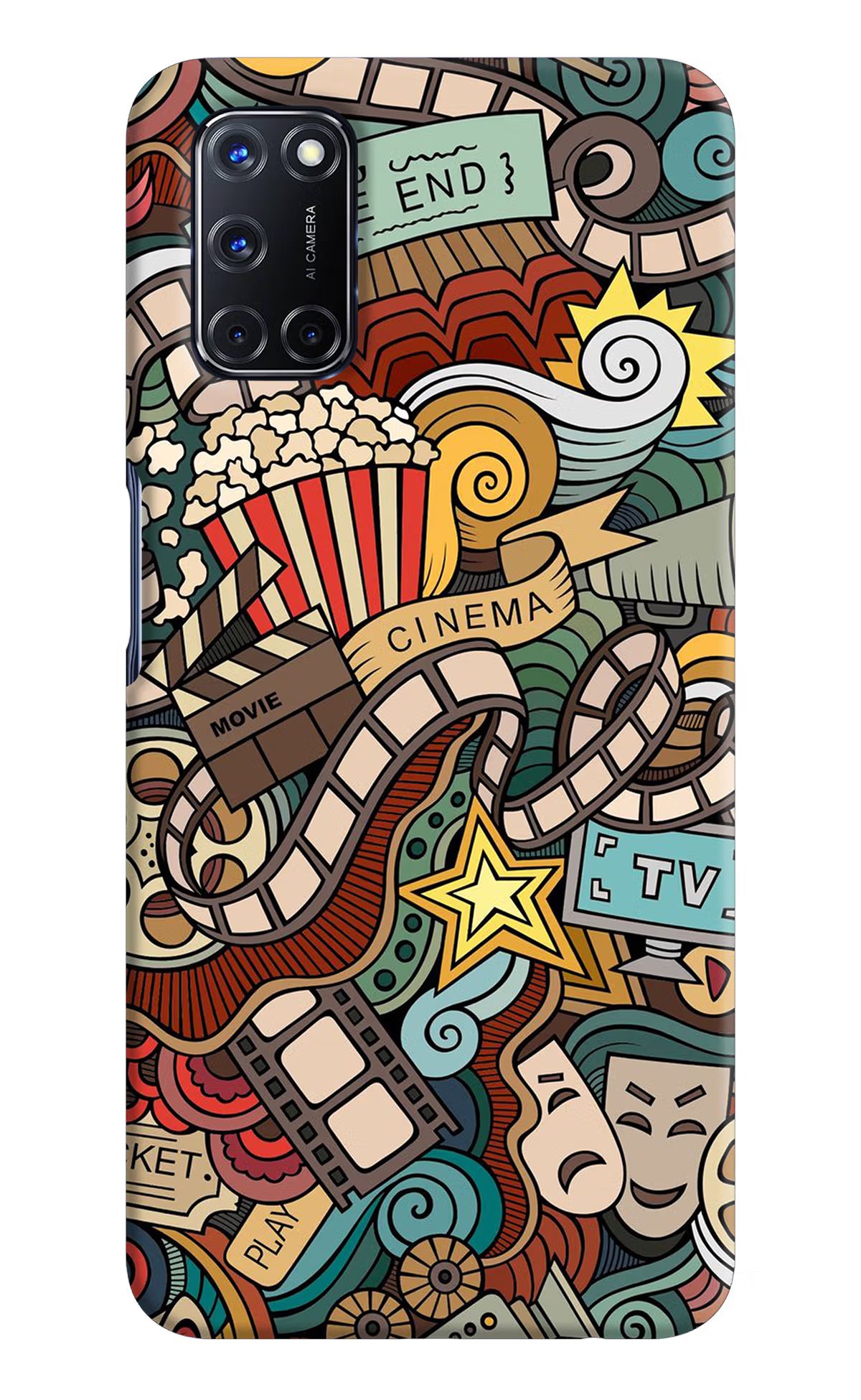 Cinema Abstract Oppo A52 Hard Case Back Cover by Casekaro