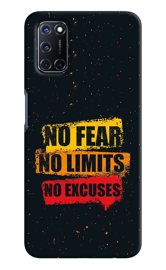 No Fear No Limits No Excuse Oppo A52 Hard Case Back Cover by Casekaro