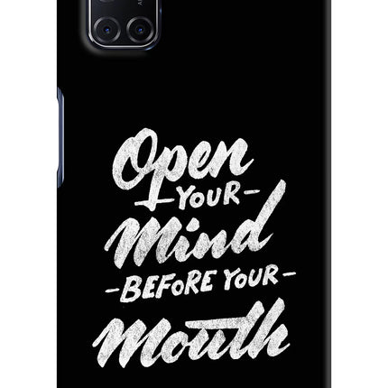 Open Your Mind Before Your Mouth Oppo A52 Hard Case Back Cover by Casekaro