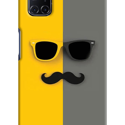 Sunglasses with Mustache Oppo A52 Hard Case Back Cover by Casekaro