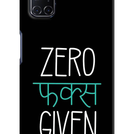 Zero Fucks Given Oppo A52 Hard Case Back Cover by Casekaro
