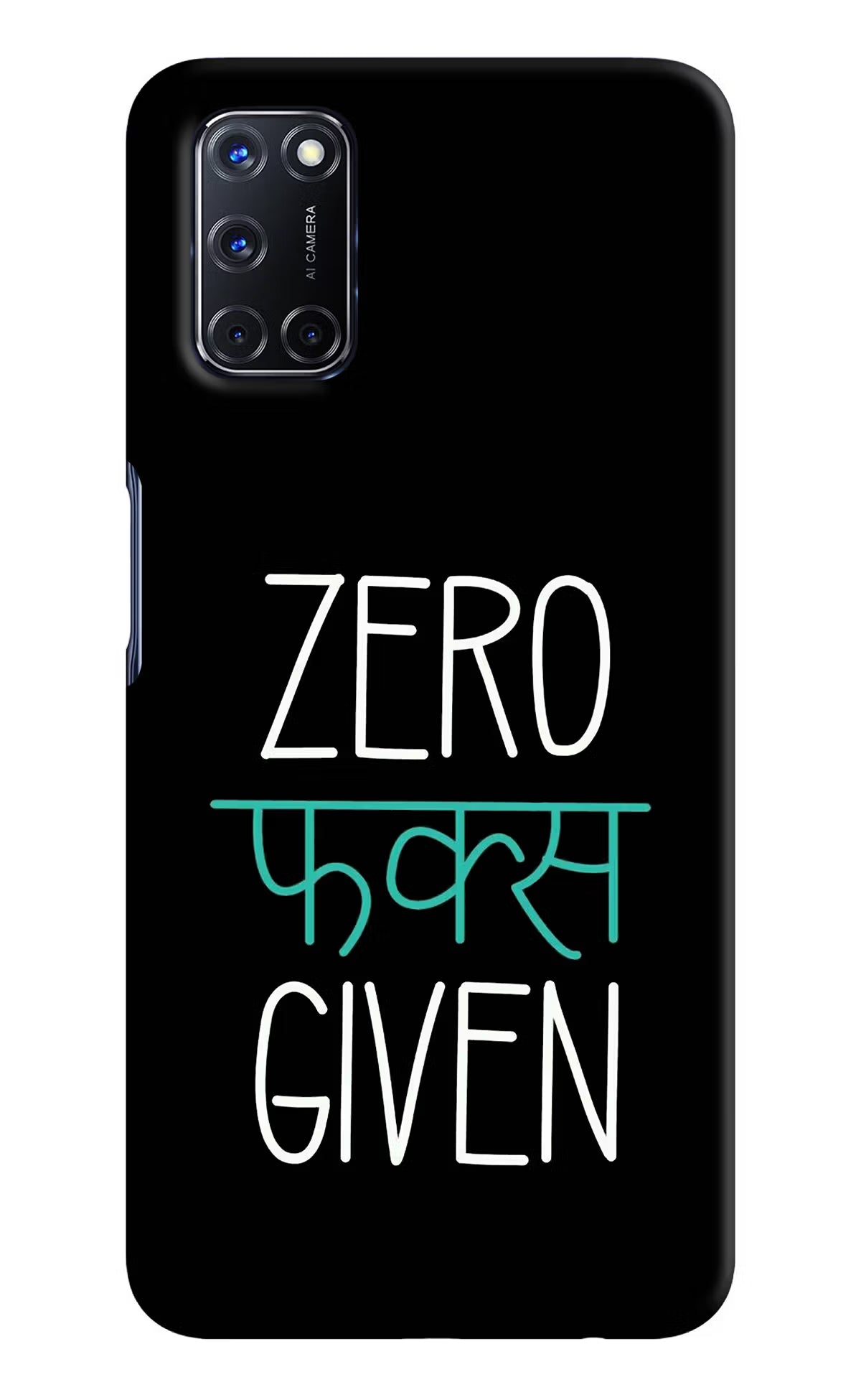 Zero Fucks Given Oppo A52 Hard Case Back Cover by Casekaro