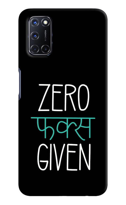 Zero Fucks Given Oppo A52 Hard Case Back Cover by Casekaro