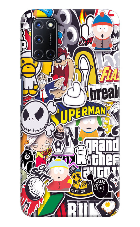 Sticker Bomb Oppo A52 Hard Case Back Cover by Casekaro