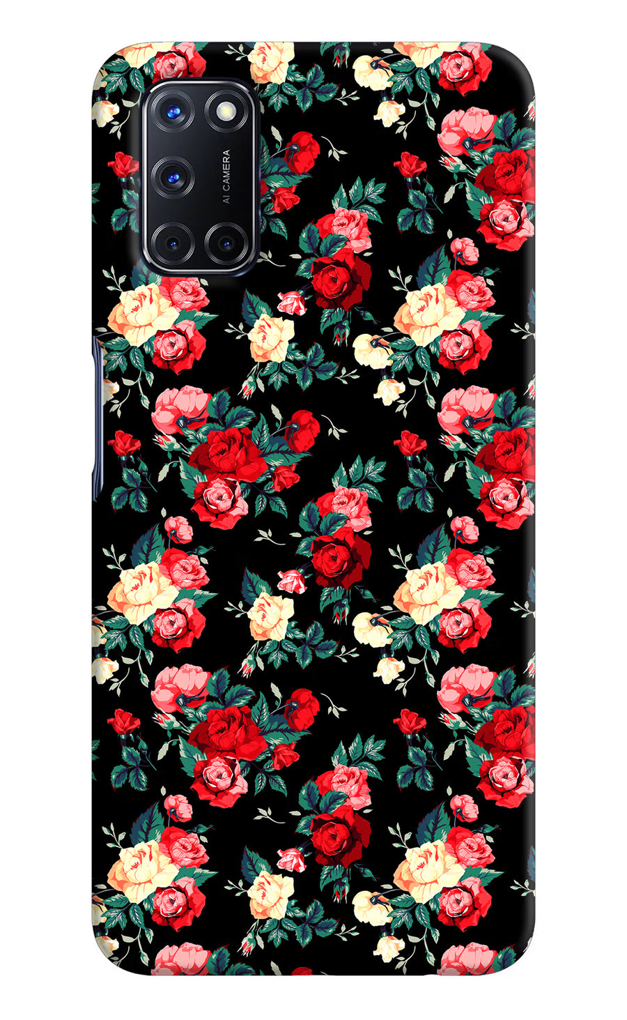 Rose Pattern Oppo A52 Back Cover, Hard case