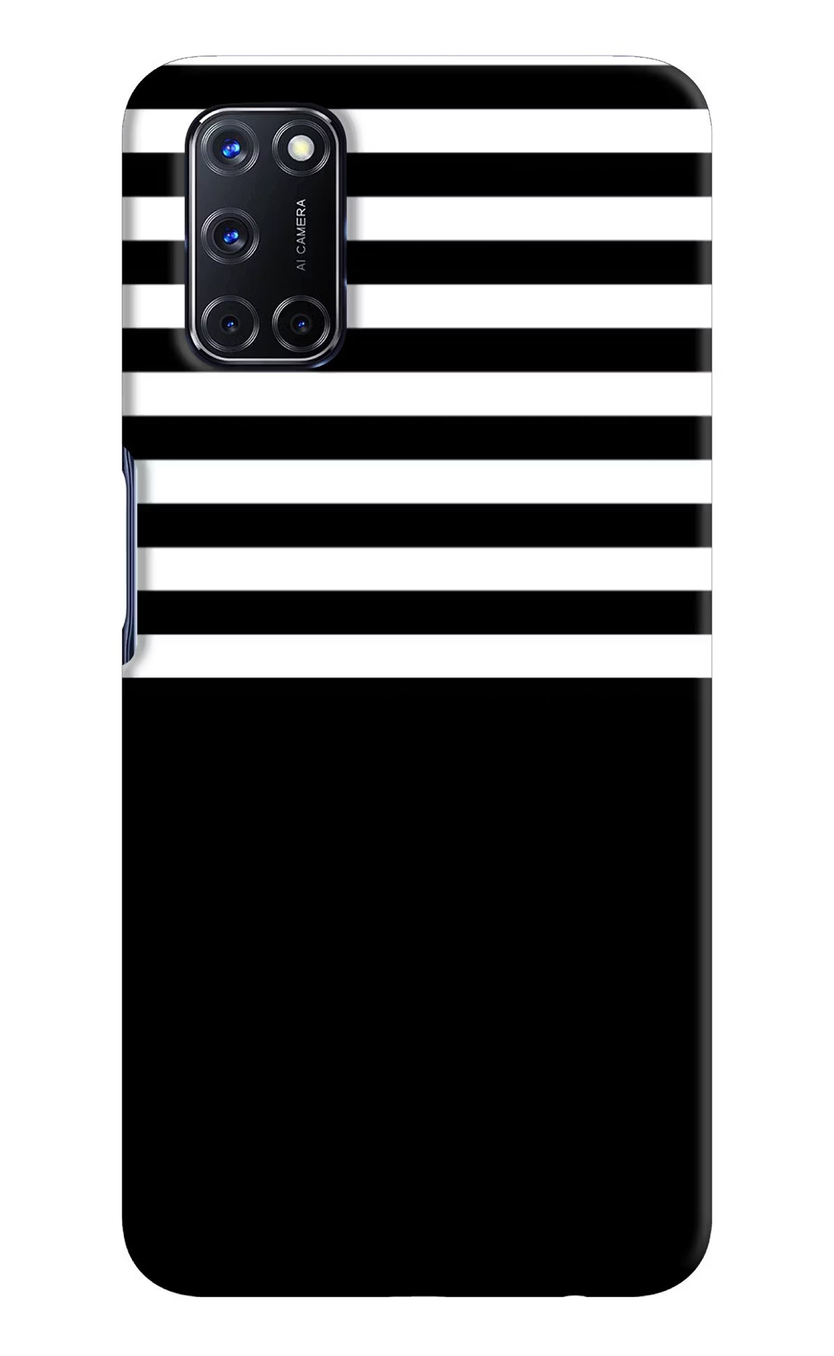 Black and White Print Oppo A52 Hard Case Back Cover by Casekaro