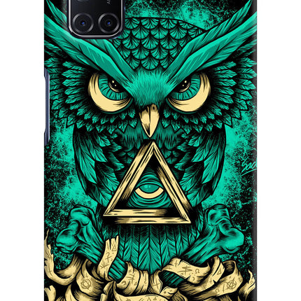 Green Owl Oppo A52 Hard Case Back Cover by Casekaro