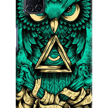 Green Owl Oppo A52 Hard Case Back Cover by Casekaro