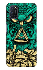 Green Owl Oppo A52 Hard Case Back Cover by Casekaro