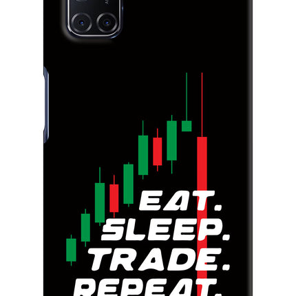 Eat Sleep Trade Repeat Oppo A52 Hard Case Back Cover by Casekaro