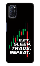 Eat Sleep Trade Repeat Oppo A52 Hard Case Back Cover by Casekaro