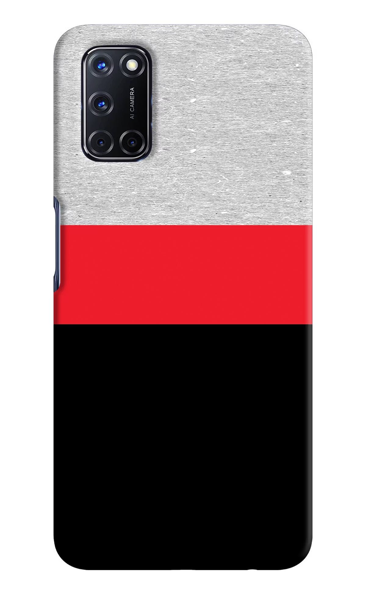 Tri Color Pattern Oppo A52 Hard Case Back Cover by Casekaro