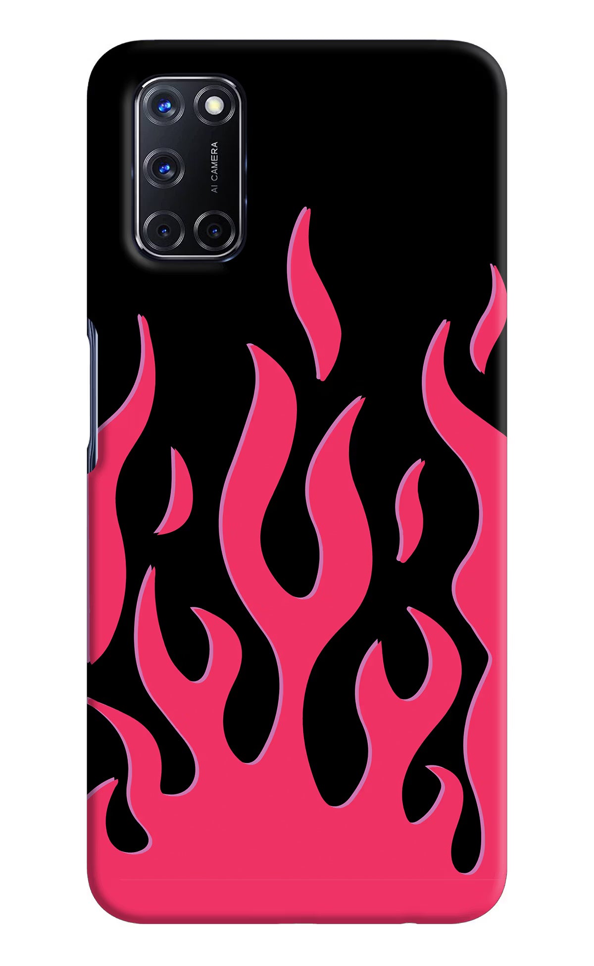 Fire Flames Oppo A52 Hard Case Back Cover by Casekaro