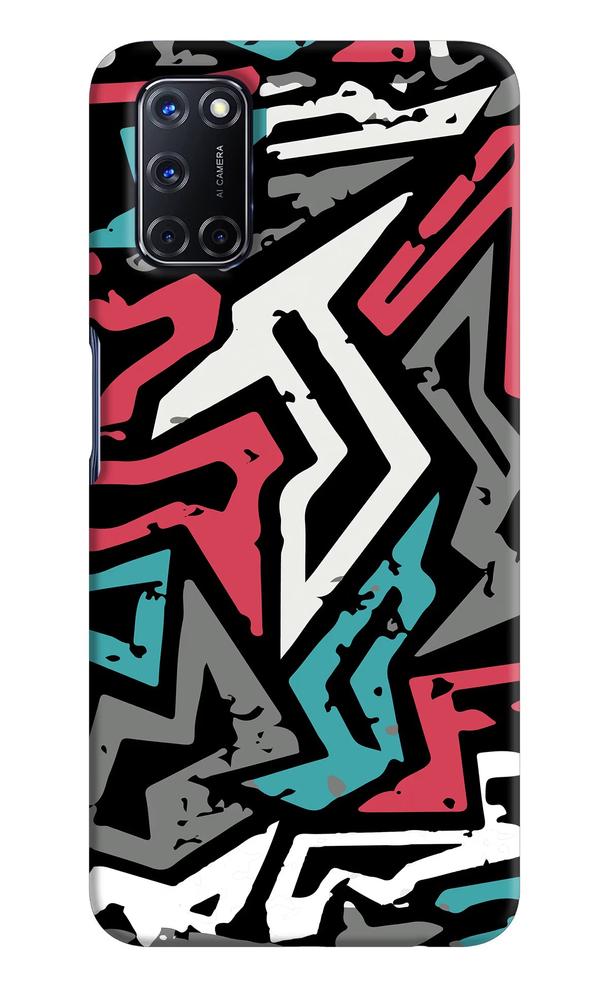 Geometric Graffiti Oppo A52 Hard Case Back Cover by Casekaro