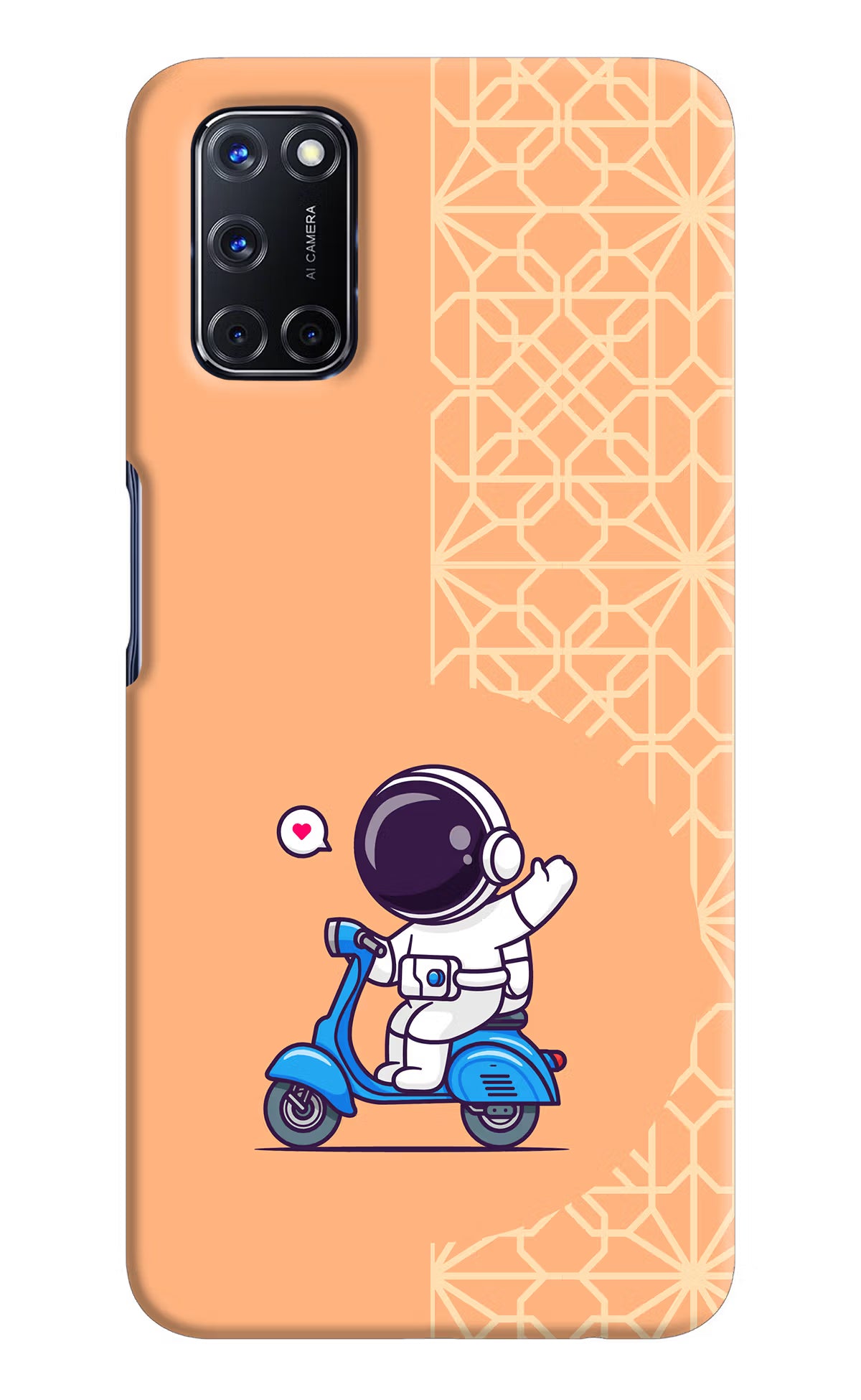 Cute Astronaut Riding Oppo A52 Hard Case Back Cover by Casekaro