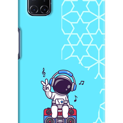 Cute Astronaut Chilling Oppo A52 Hard Case Back Cover by Casekaro