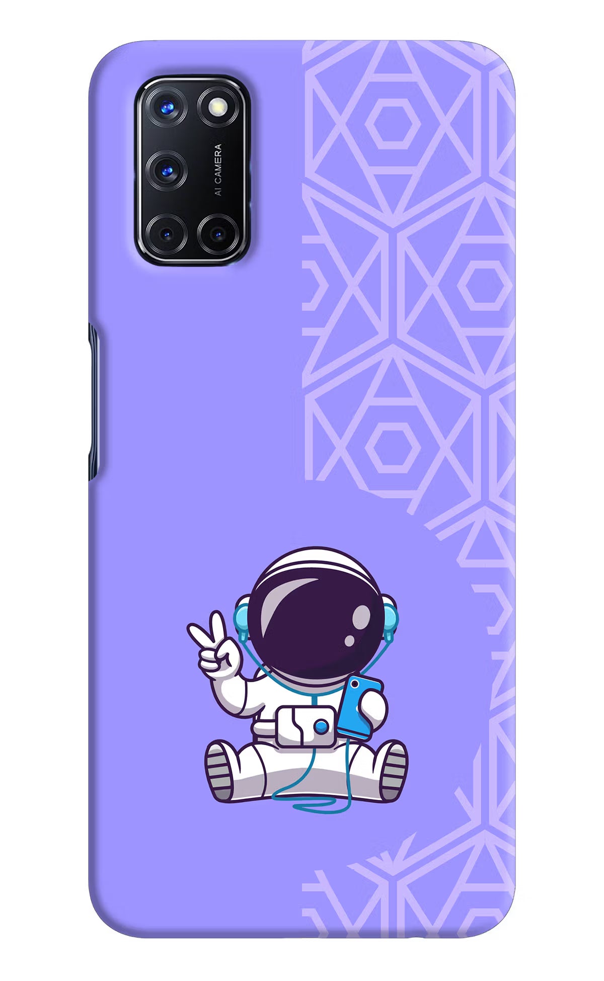 Cute Astronaut Chilling Oppo A52 Hard Case Back Cover by Casekaro