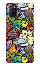 Veggie Doodle Oppo A52 Hard Case Back Cover by Casekaro