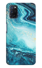 Blue Glitter Marble Oppo A52 Hard Case Back Cover by Casekaro