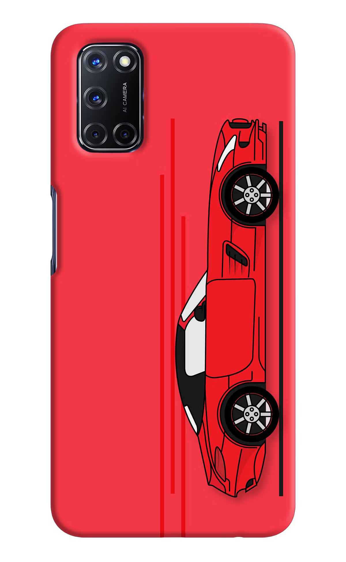 Red Velocity Oppo A52 Hard Case Back Cover by Casekaro