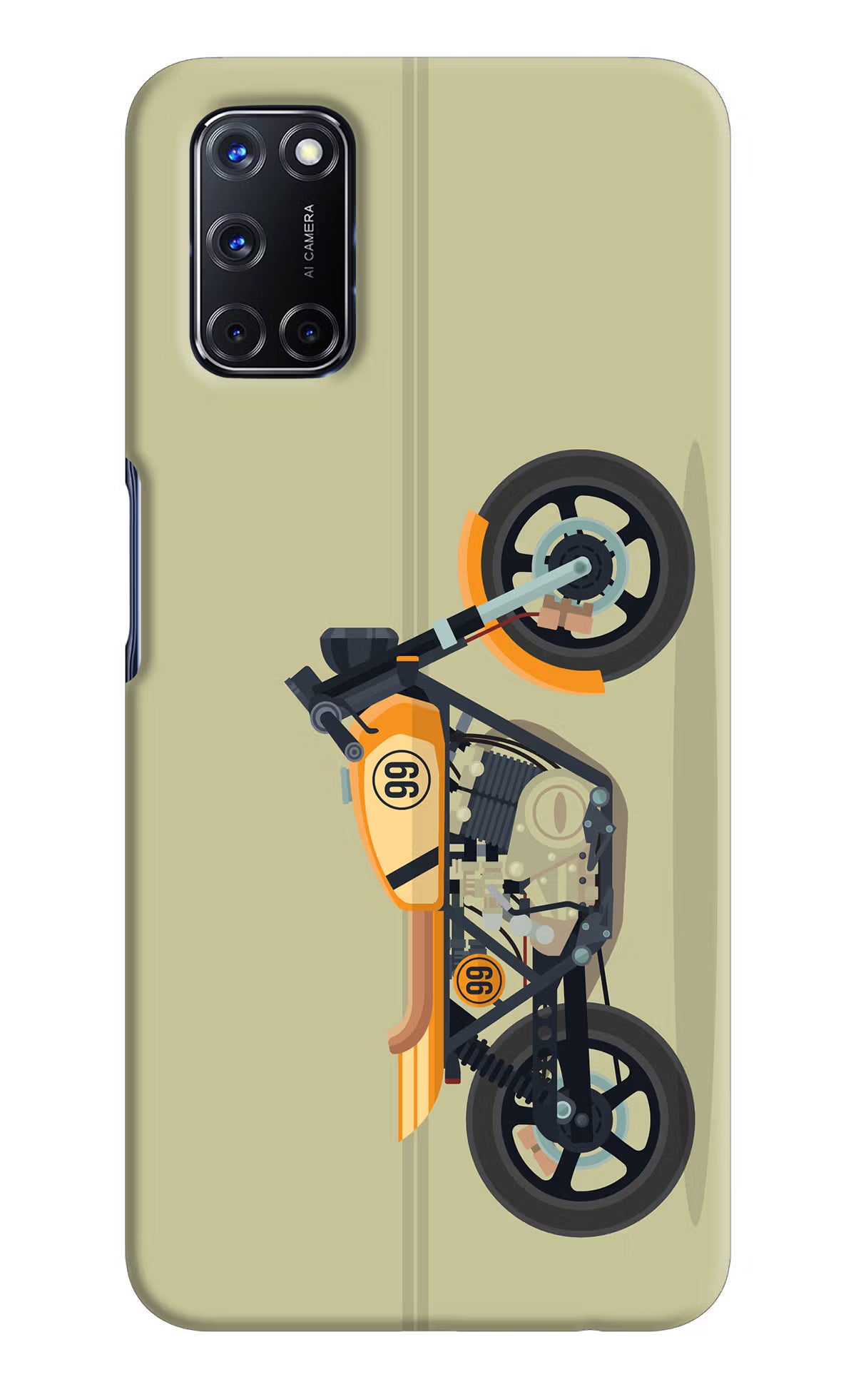 Vertical Speedster Oppo A52 Hard Case Back Cover by Casekaro