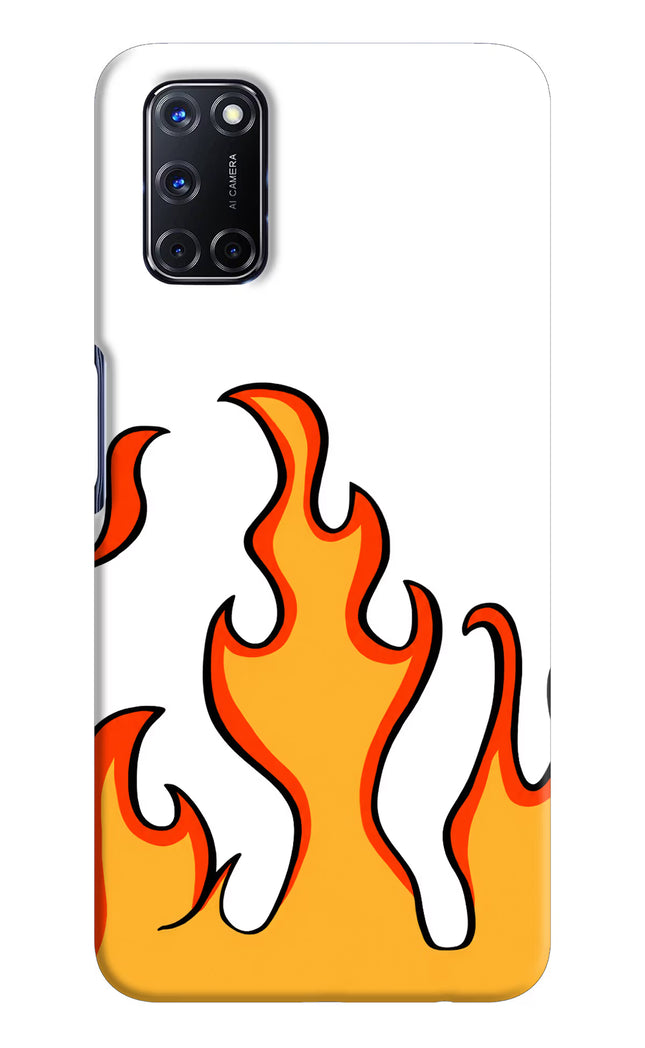 Fired Up – White Oppo A52 Hard Case Back Cover by Casekaro