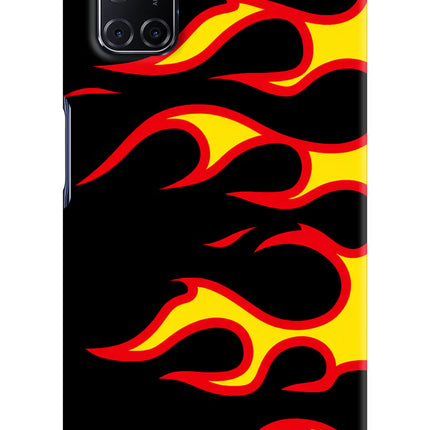 Side Sweep Flames Oppo A52 Hard Case Back Cover by Casekaro