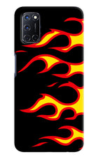 Side Sweep Flames Oppo A52 Hard Case Back Cover by Casekaro