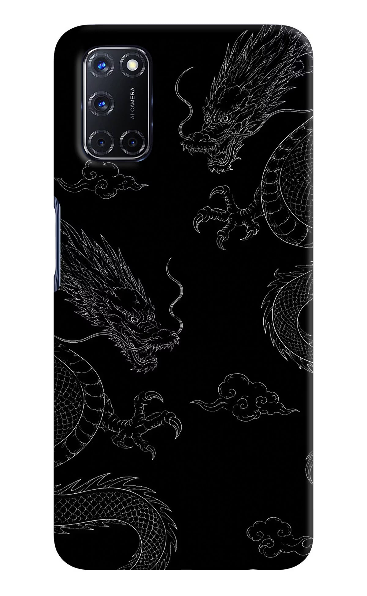 Twin Dragons Oppo A52 Hard Case Back Cover by Casekaro