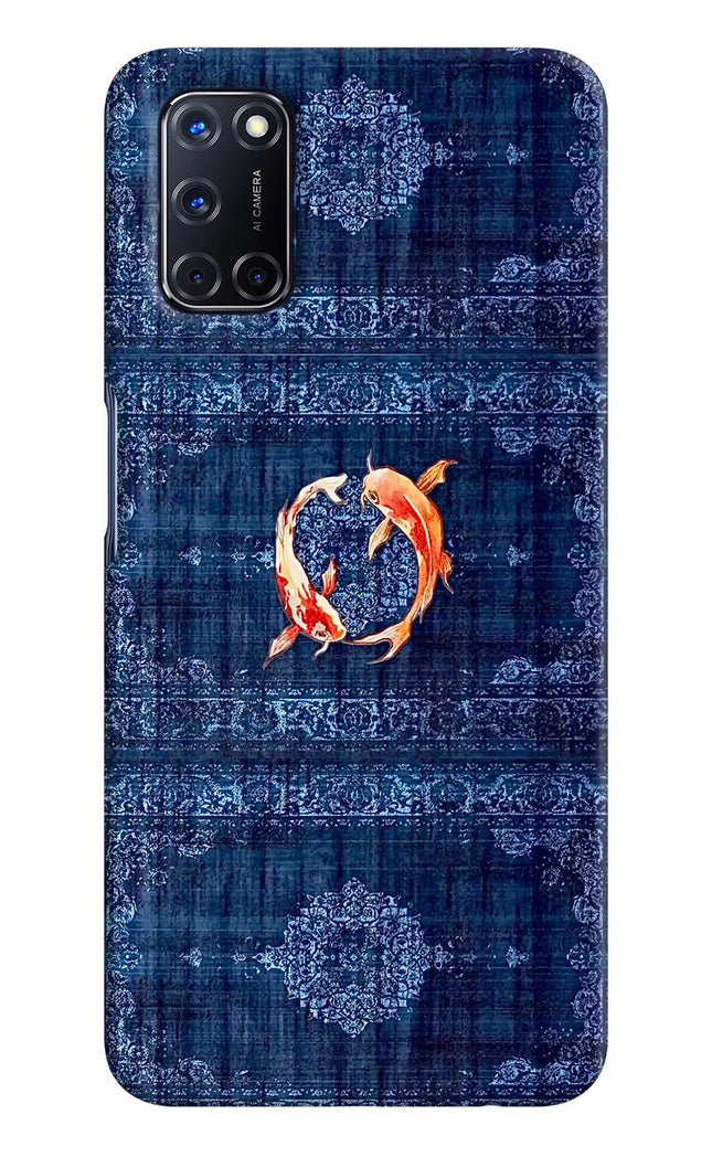 Koi Blue Oppo A52 Hard Case Back Cover by Casekaro