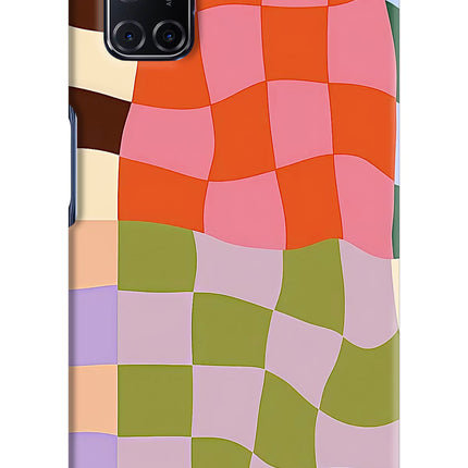 Wavy Grid Oppo A52 Hard Case Back Cover by Casekaro