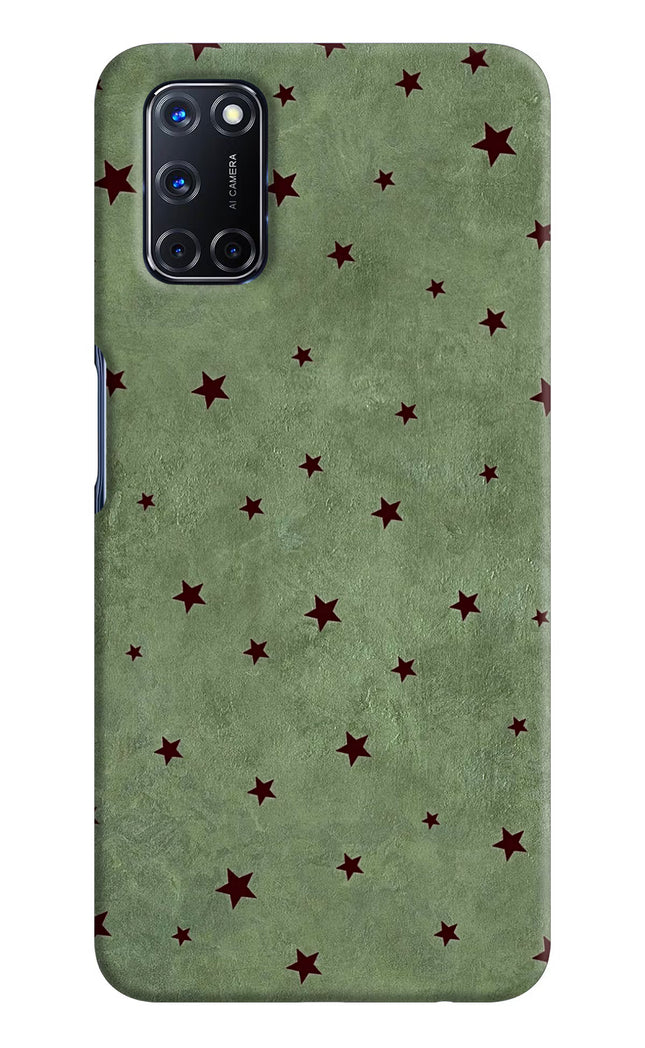 Green Stars Oppo A52 Hard Case Back Cover by Casekaro