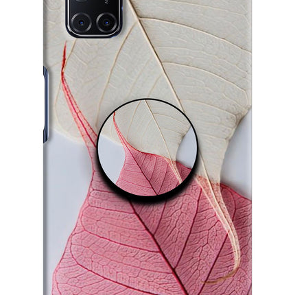 White Pink Leaf Oppo A52 Pop Case by Casekaro