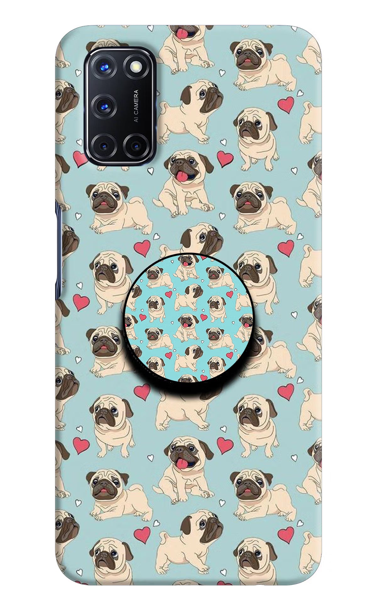 Pug Dog Oppo A52 Pop Case by Casekaro