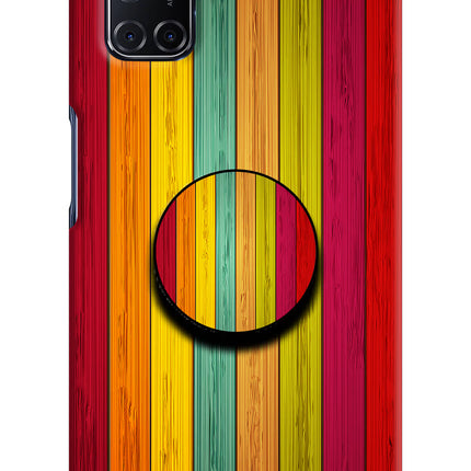 Multicolor Wooden Oppo A52 Pop Case by Casekaro