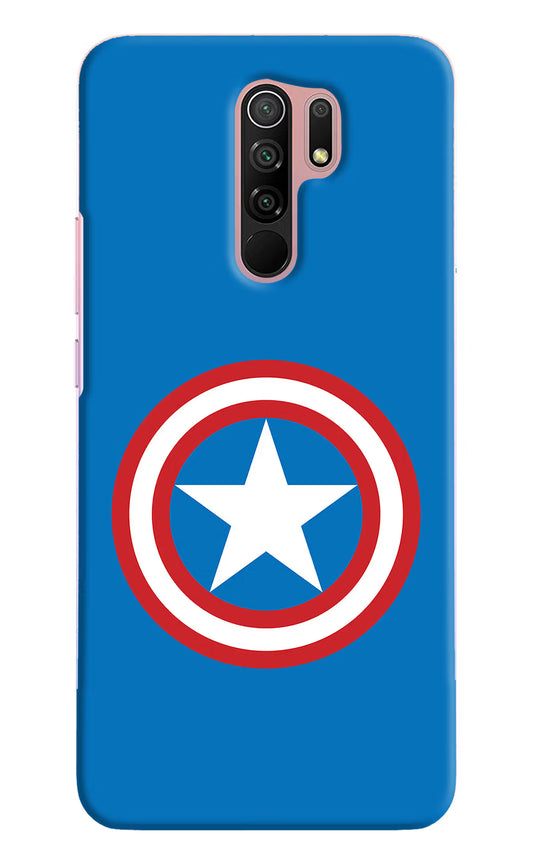 Captain America Logo Redmi 9 Prime/Poco M2/M2 reloaded Hard Case Back Cover by Casekaro