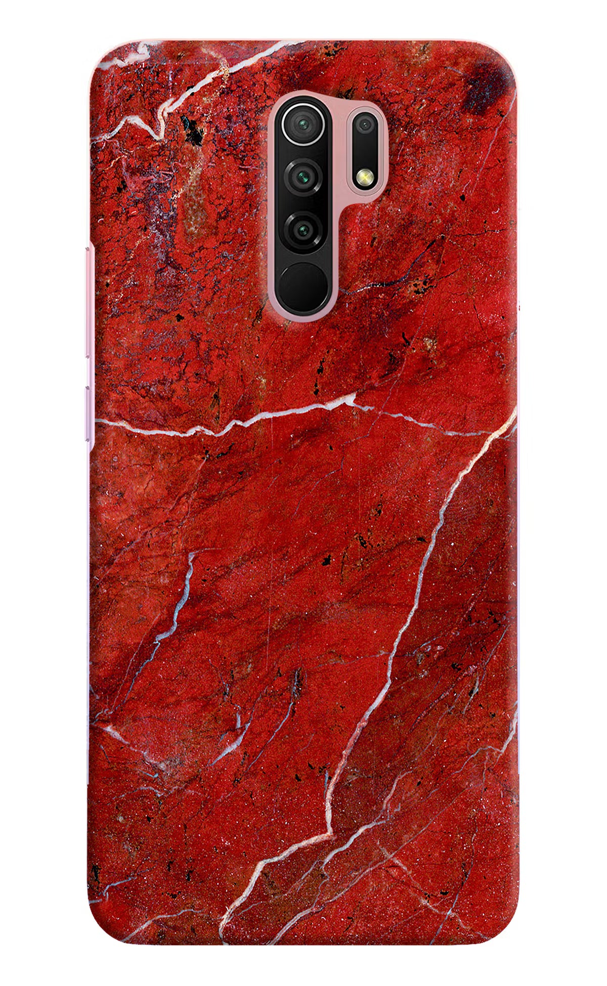 Red Marble Design Redmi 9 Prime/Poco M2/M2 reloaded Hard Case Back Cover by Casekaro