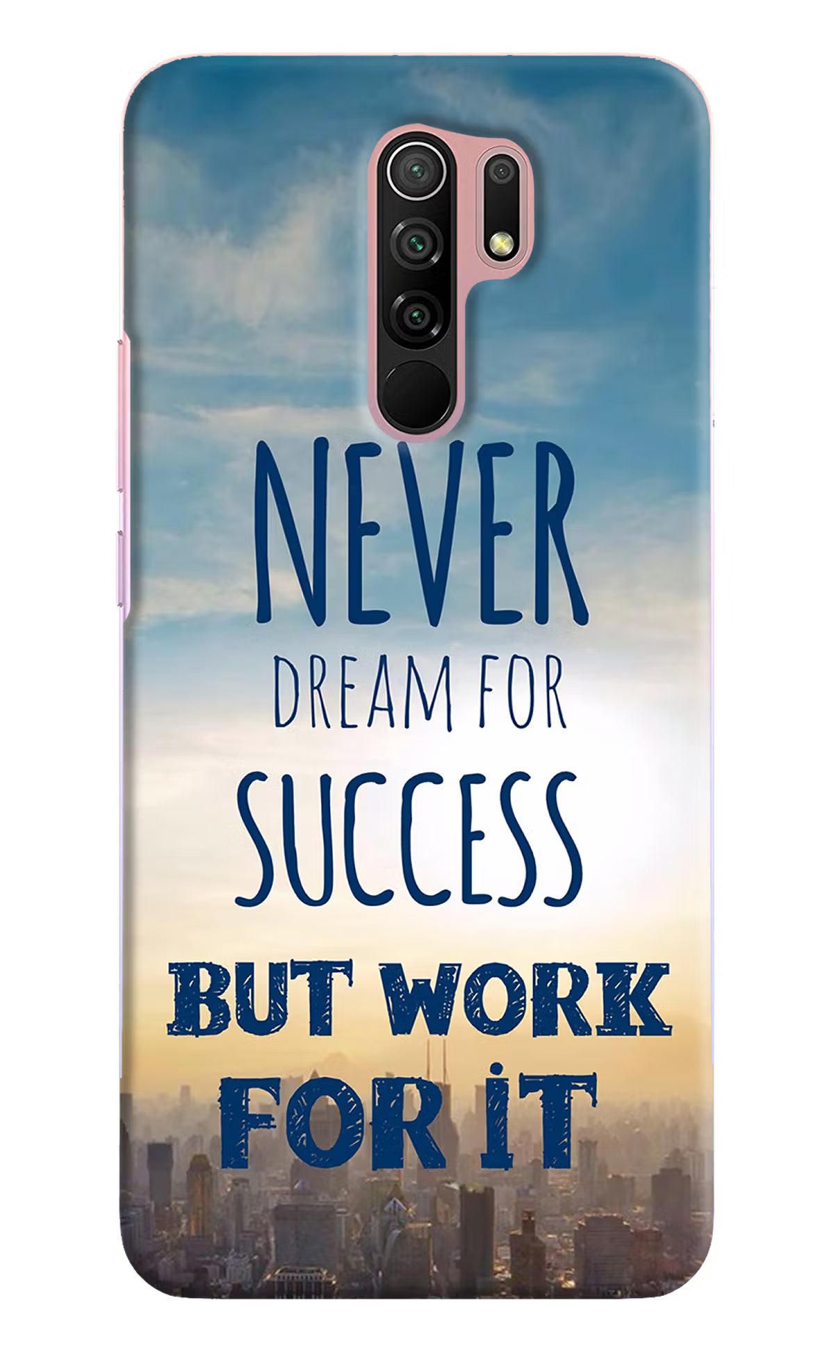 Never Dream For Success But Work For It Redmi 9 Prime/Poco M2/M2 reloaded Hard Case Back Cover by Casekaro