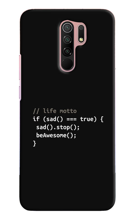 Life Motto Code Redmi 9 Prime/Poco M2/M2 reloaded Hard Case Back Cover by Casekaro