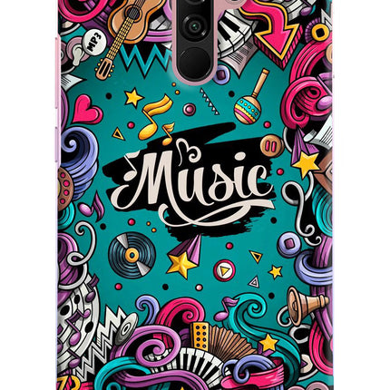 Music Graffiti Redmi 9 Prime/Poco M2/M2 reloaded Hard Case Back Cover by Casekaro