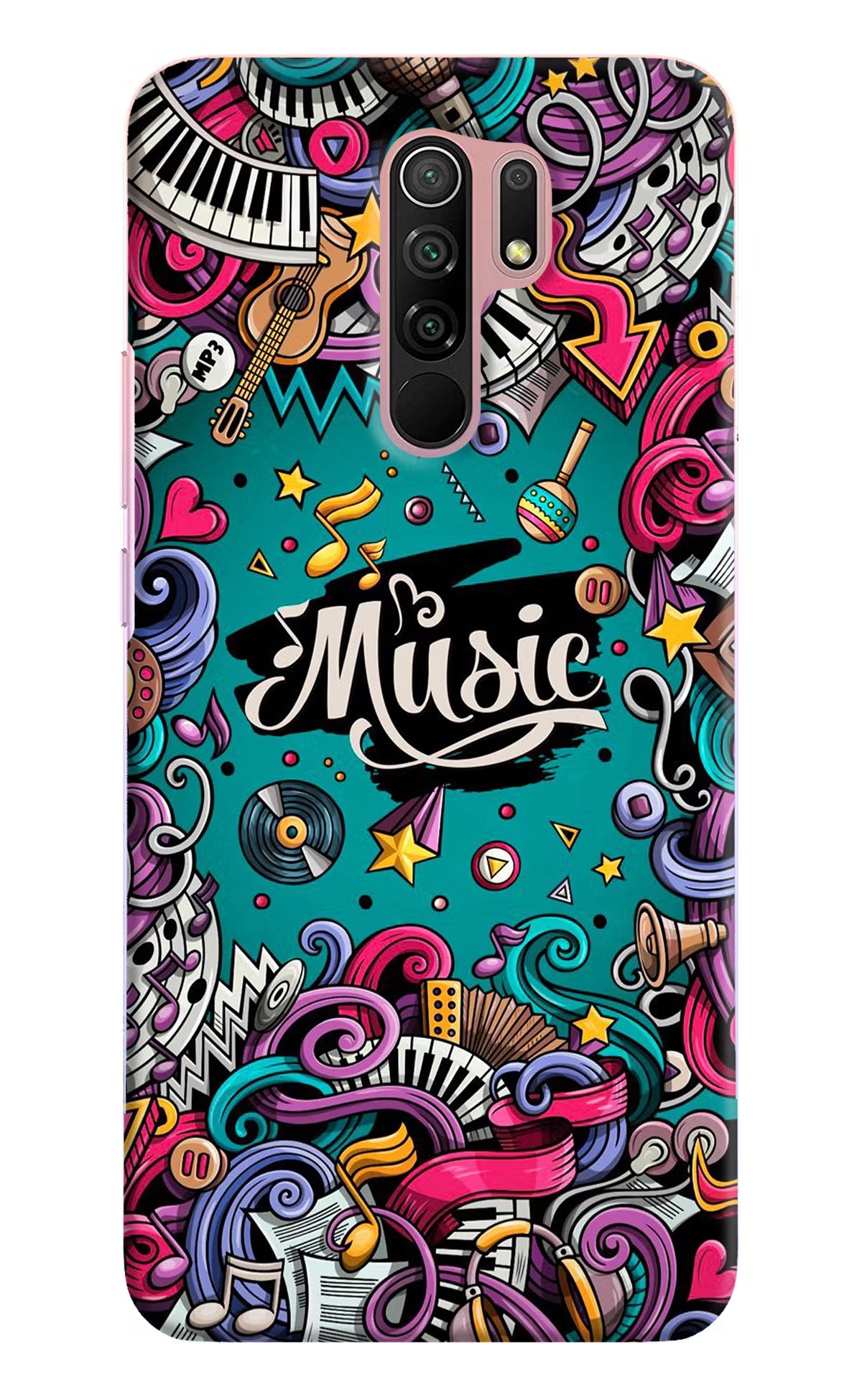 Music Graffiti Redmi 9 Prime/Poco M2/M2 reloaded Hard Case Back Cover by Casekaro