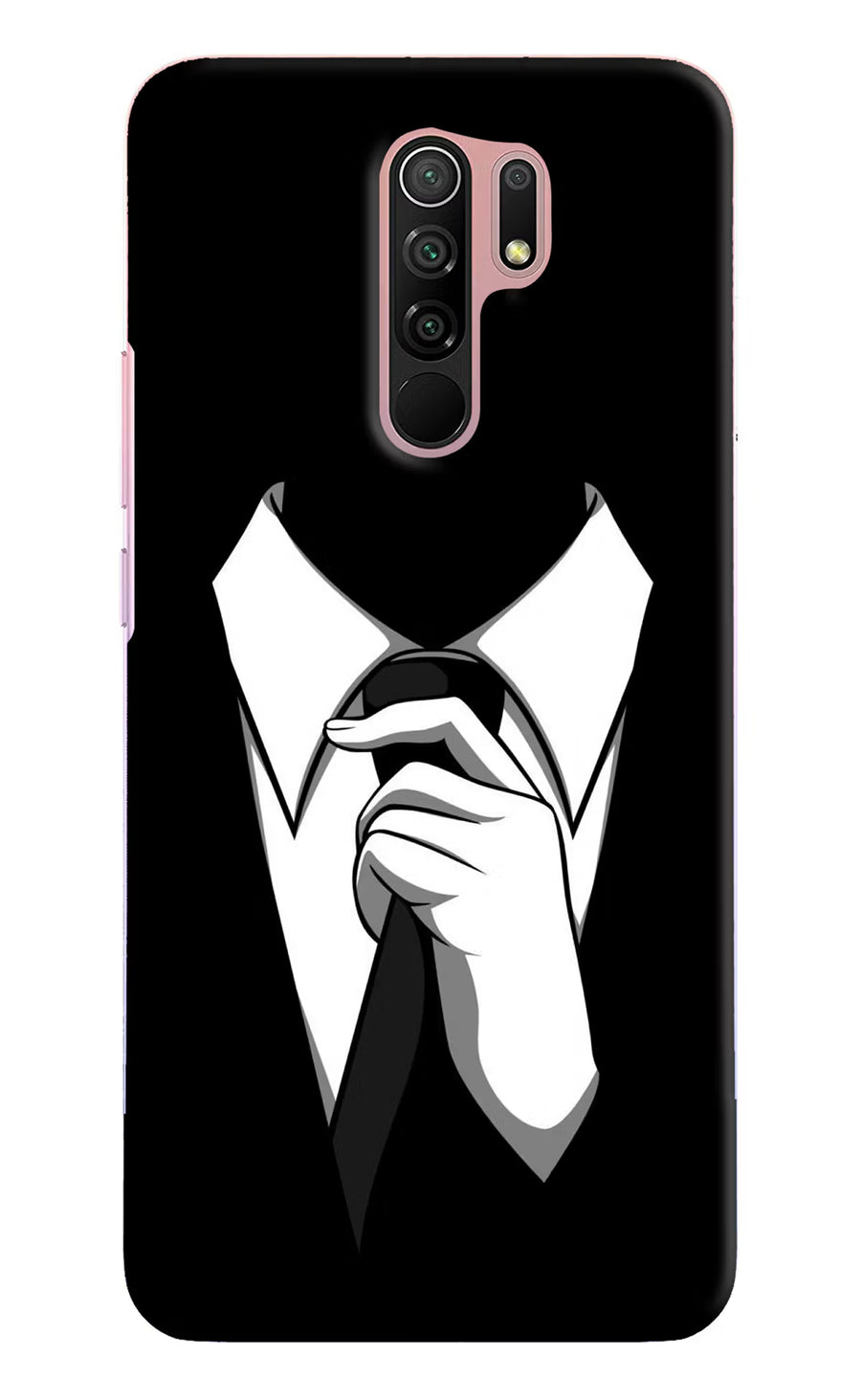 Black Tie Redmi 9 Prime/Poco M2/M2 reloaded Back Cover, Hard case