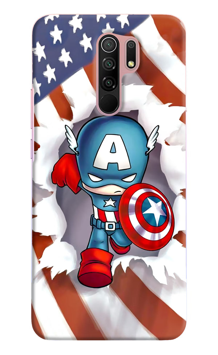 Captain America Redmi 9 Prime/Poco M2/M2 reloaded Back Cover, Hard case