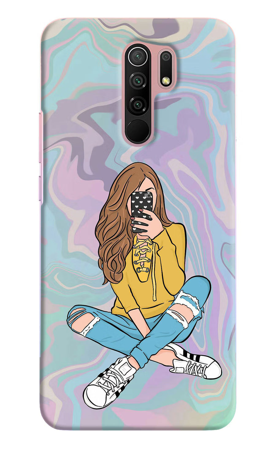 Selfie Girl Redmi 9 Prime/Poco M2/M2 reloaded Back Cover, Hard case
