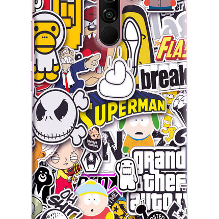 Sticker Bomb Redmi 9 Prime/Poco M2/M2 reloaded Hard Case Back Cover by Casekaro