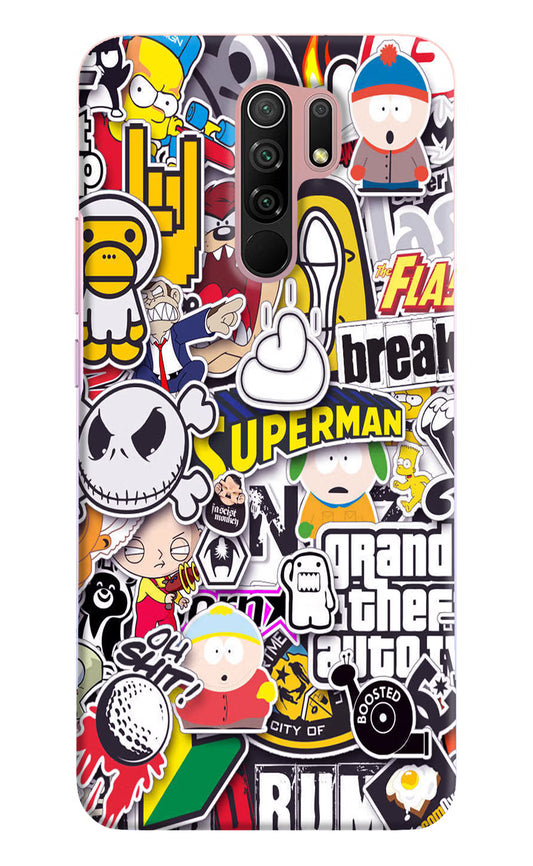 Sticker Bomb Redmi 9 Prime/Poco M2/M2 reloaded Hard Case Back Cover by Casekaro