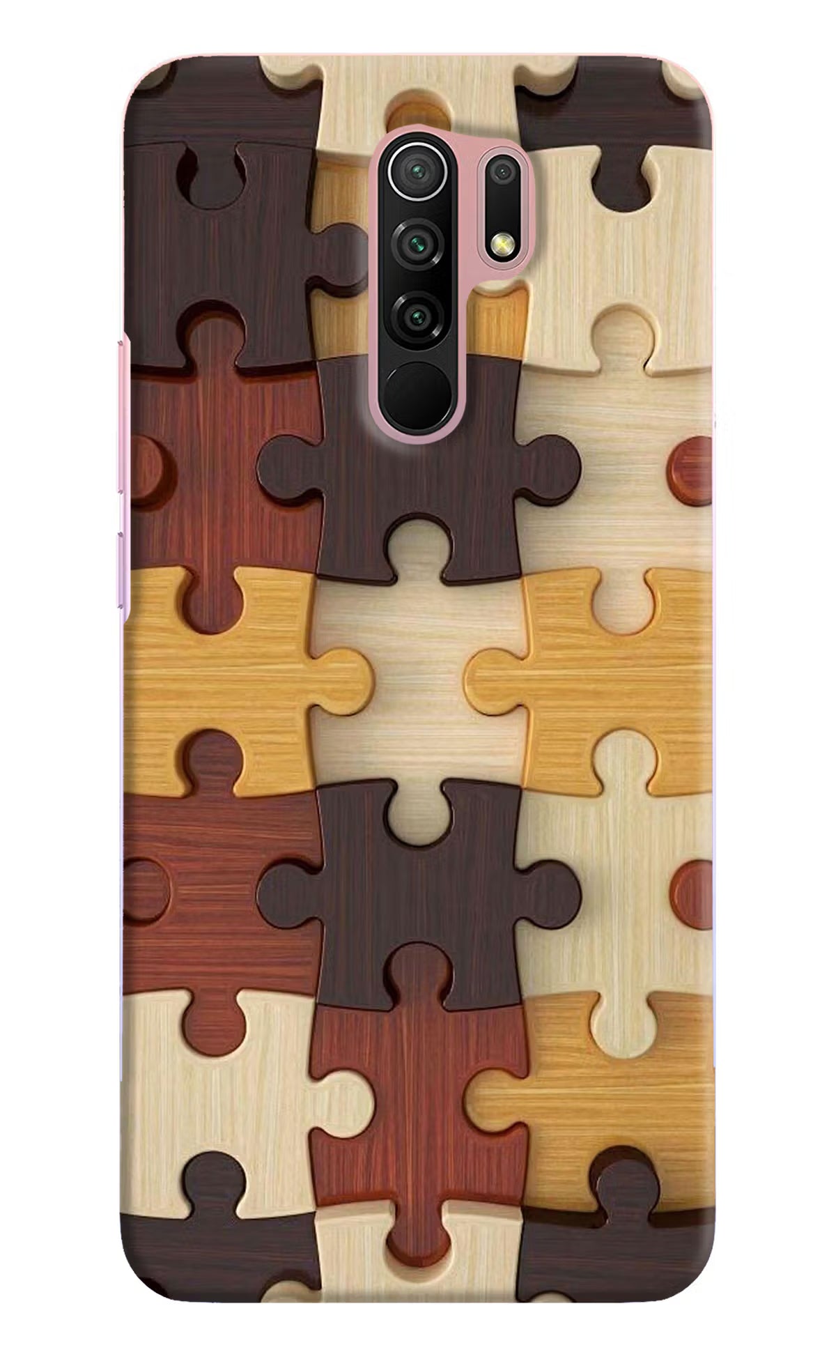 Wooden Puzzle Redmi 9 Prime/Poco M2/M2 reloaded Hard Case Back Cover by Casekaro