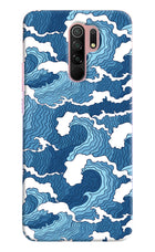 Blue Waves Redmi 9 Prime/Poco M2/M2 reloaded Hard Case Back Cover by Casekaro